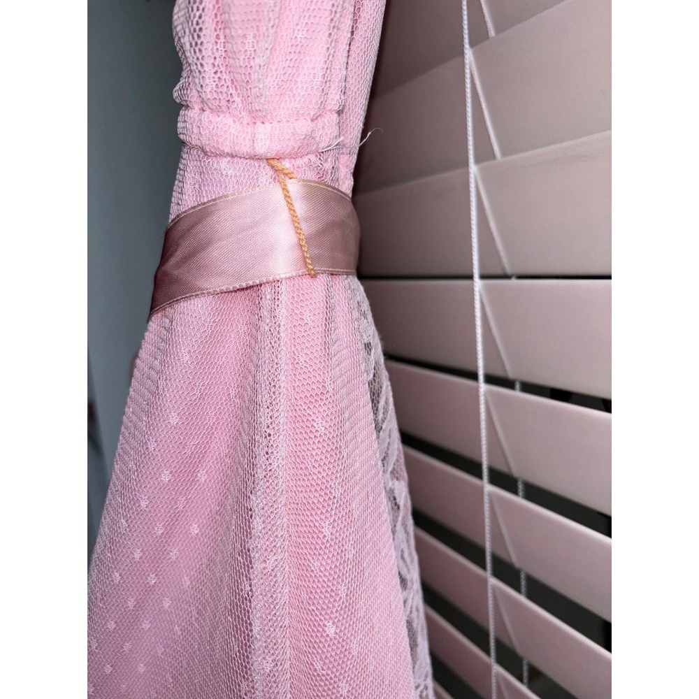 Steppin Out Los Angeles Vintage Pink Lace Maxi FLAWS Prairie Dress Cottagecore - Picture 5 of 10